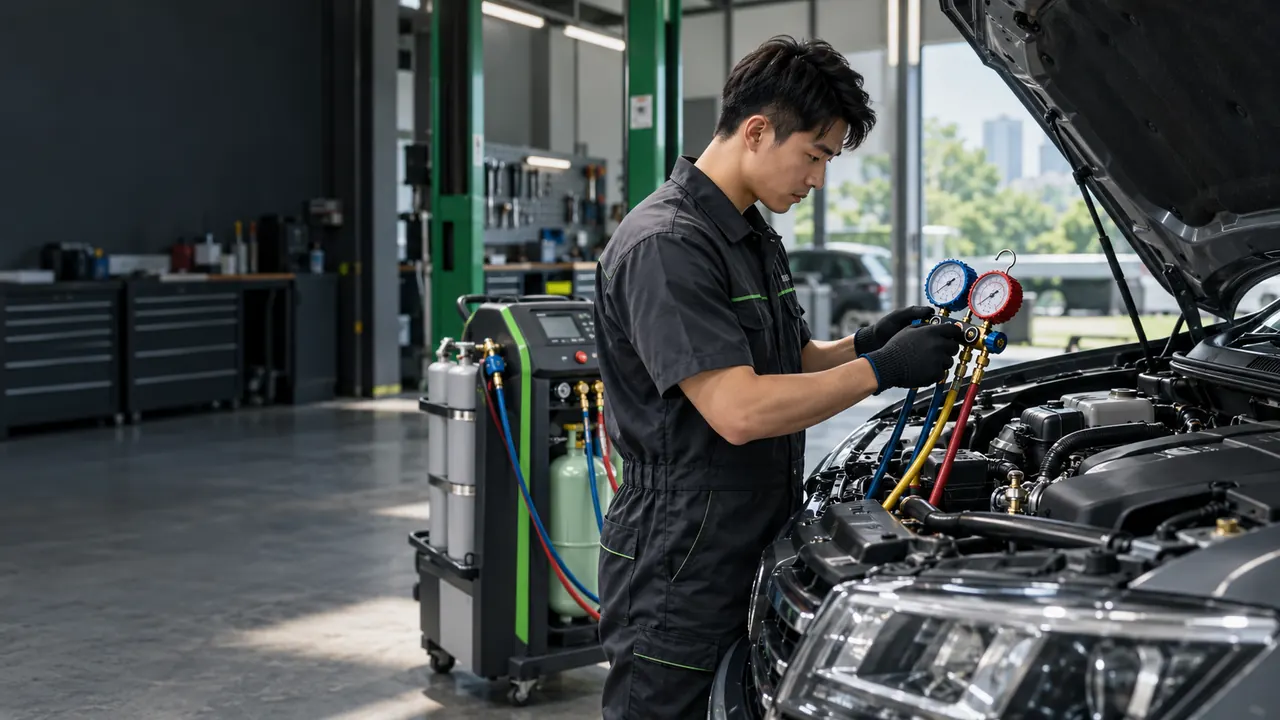Air Conditioning Repair workshop illustration