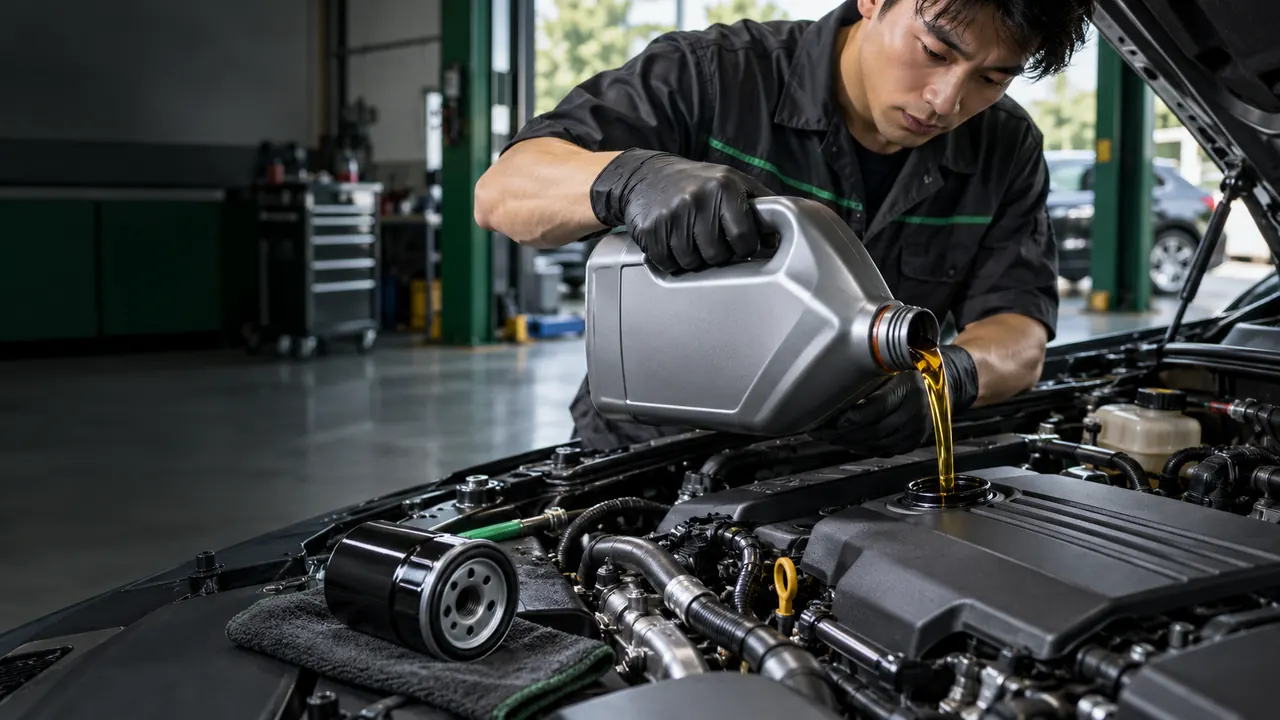 Oil Change workshop illustration